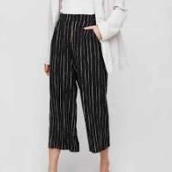 Wilfred Black and White Striped Pants Crop - Picture 1 of 7